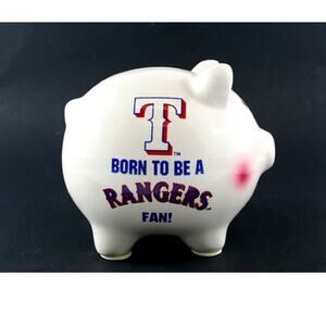 MLB Texas Rangers Piggy Bank White Born To Be A Rangers Bank New w Box
